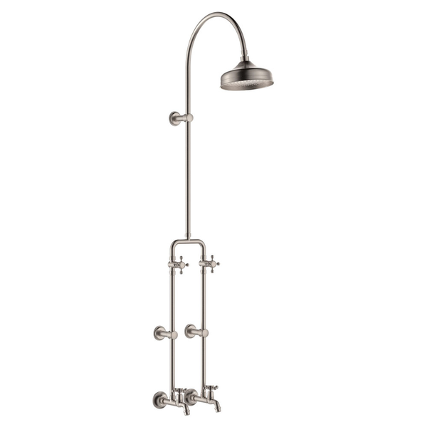 Fienza Lillian Exposed Rail Shower & Bath Set Brushed Nickel