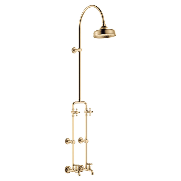 Fienza Lillian Exposed Rail Shower & Bath Set Urban Brass