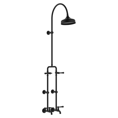 Fienza Lillian Lever Exposed Rail Shower & Bath Set - Matte Black