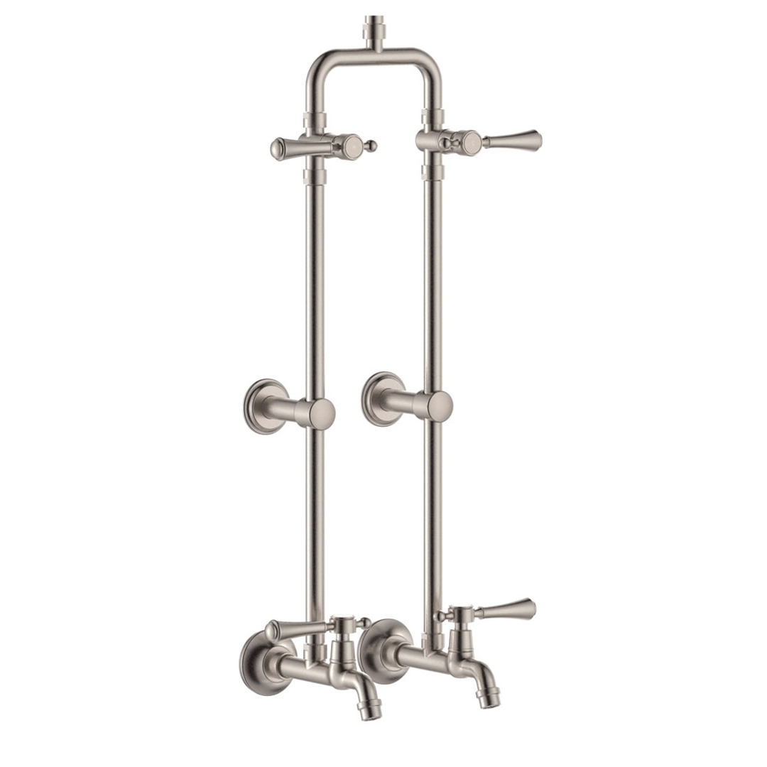 Fienza Lillian Lever Exposed Rail Shower & Bath Set - Brushed Nickel