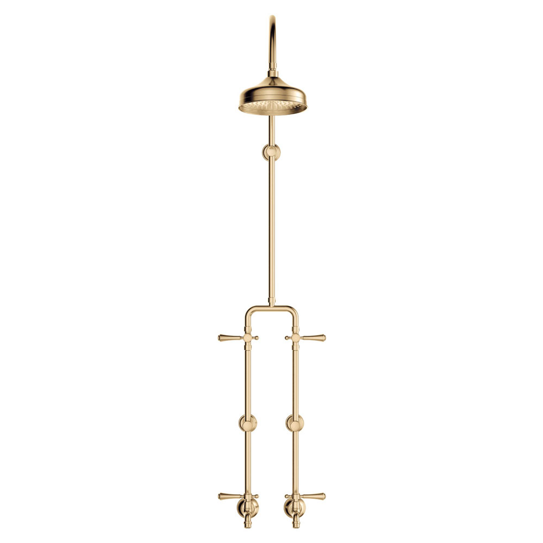 Fienza Lillian Lever Exposed Rail Shower & Bath Set Urban Brass