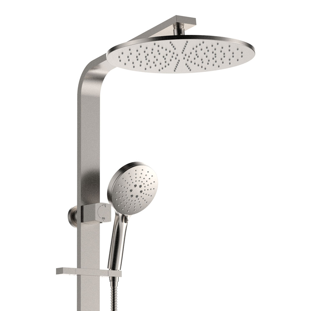 Fienza Empire Slim Deluxe Twin Shower Sus304 Brushed Nickel