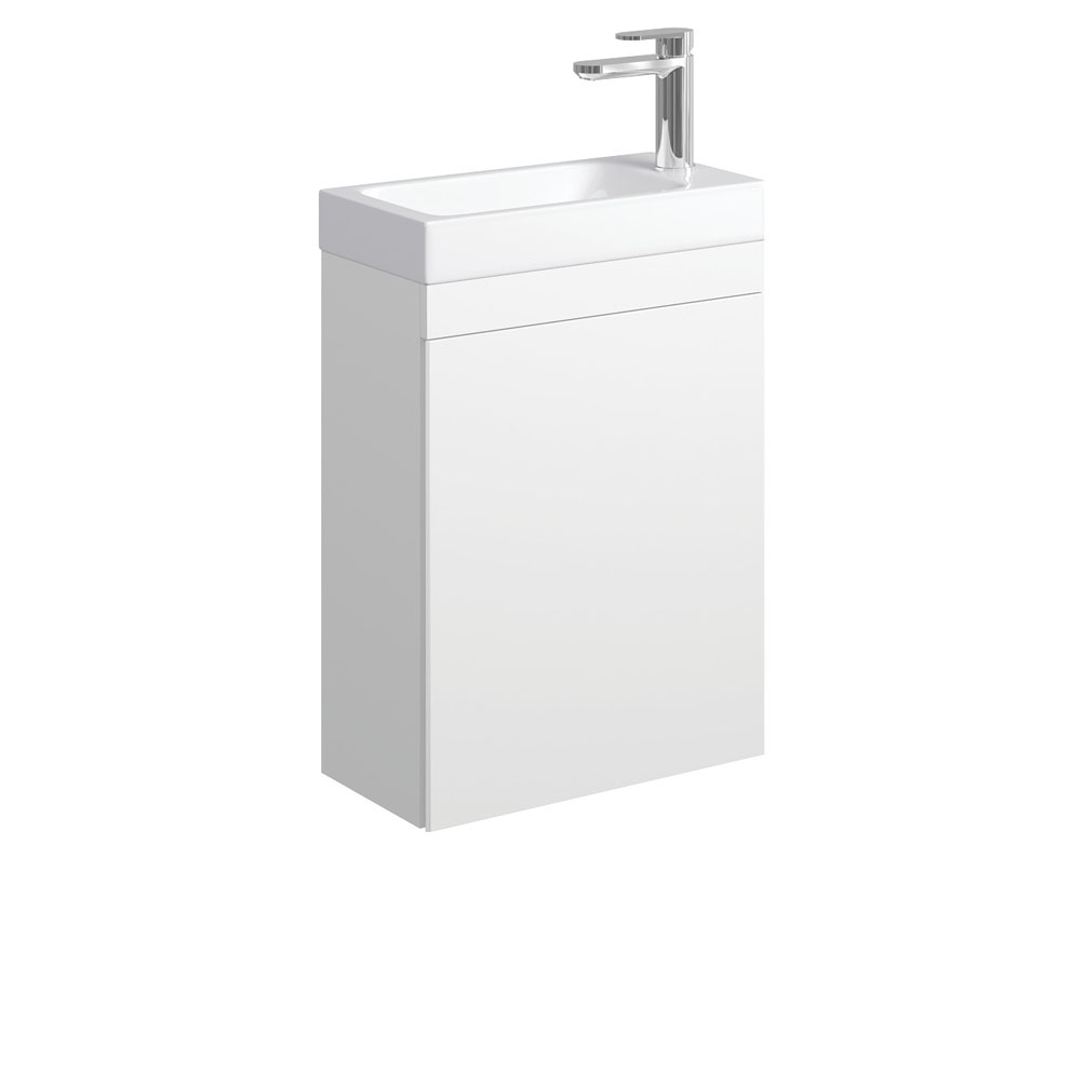 Fienza Denzel Edge 450 Ensuite Vanity - Wall-Hung Satin White