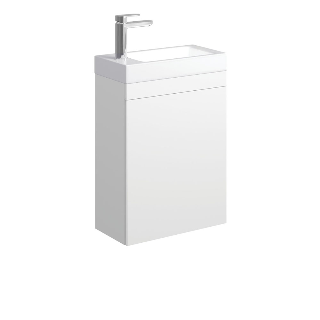 Fienza Denzel Edge 450 Ensuite Vanity - Wall-Hung Satin White