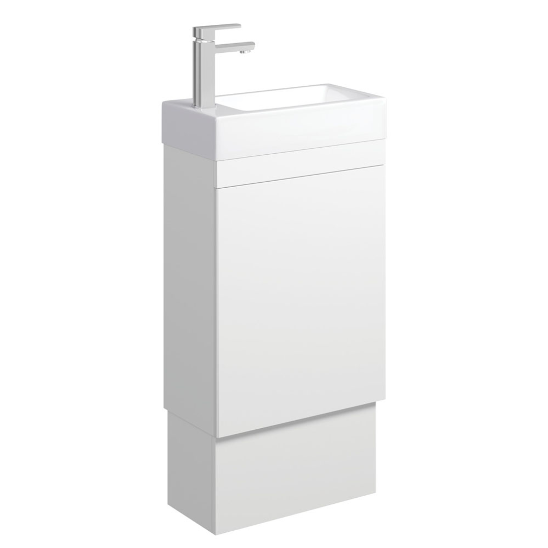 Fienza Edge 450 Satin White Vanity On Kick 1Th No Overflow