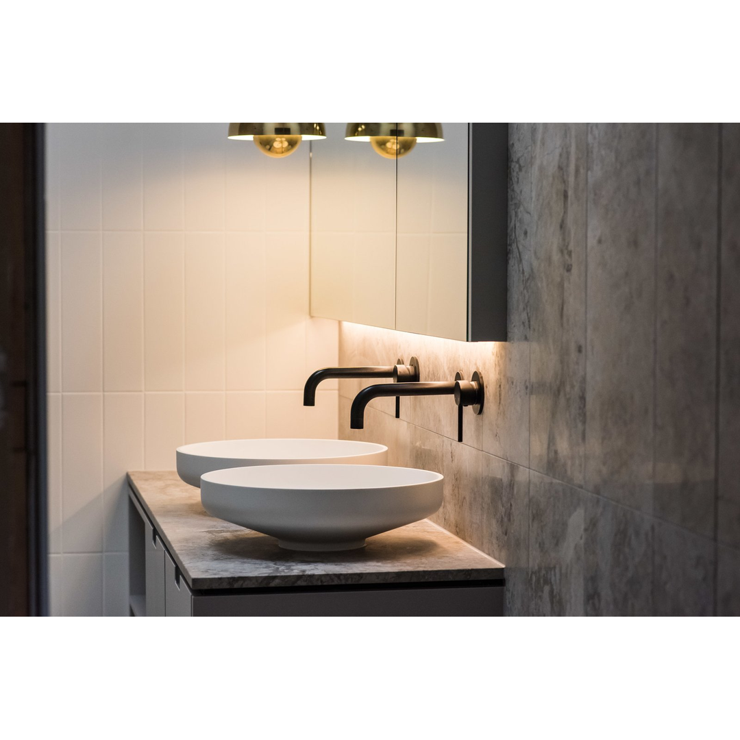 Meir Round Matte Black Wall Mixer