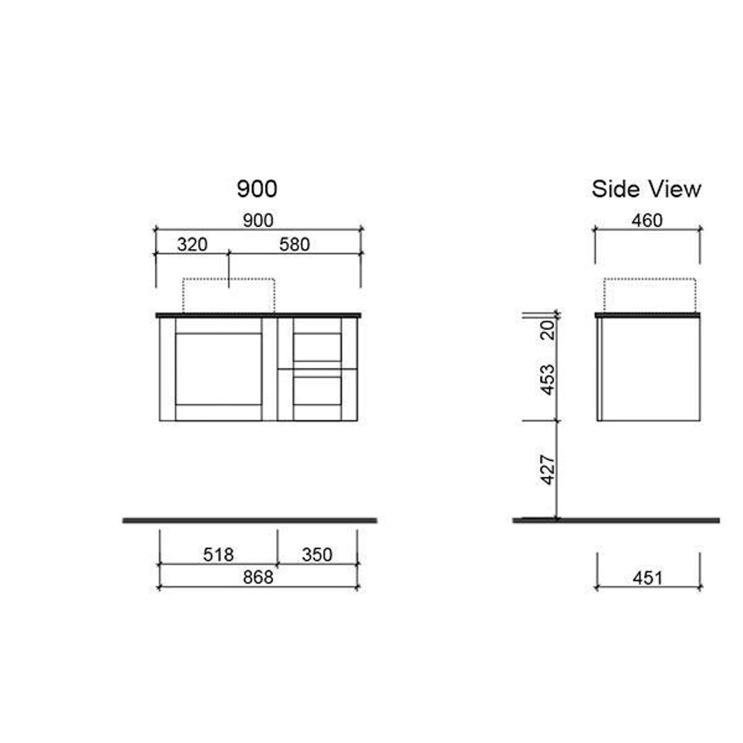 Victoria Vanity 1200mm Alpha Ceramic Top  Wall Hung(Timberln P#:V12Aw)