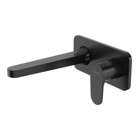 Methven Glide Plate Mount Wall Basin Mixer With 200mm Spout-Matte Black