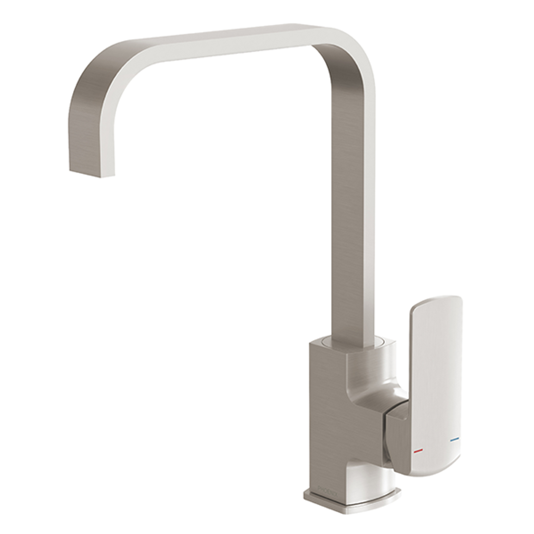 Phoenix Teva Sink Mixer 200mm Squareline Brushed Nickel