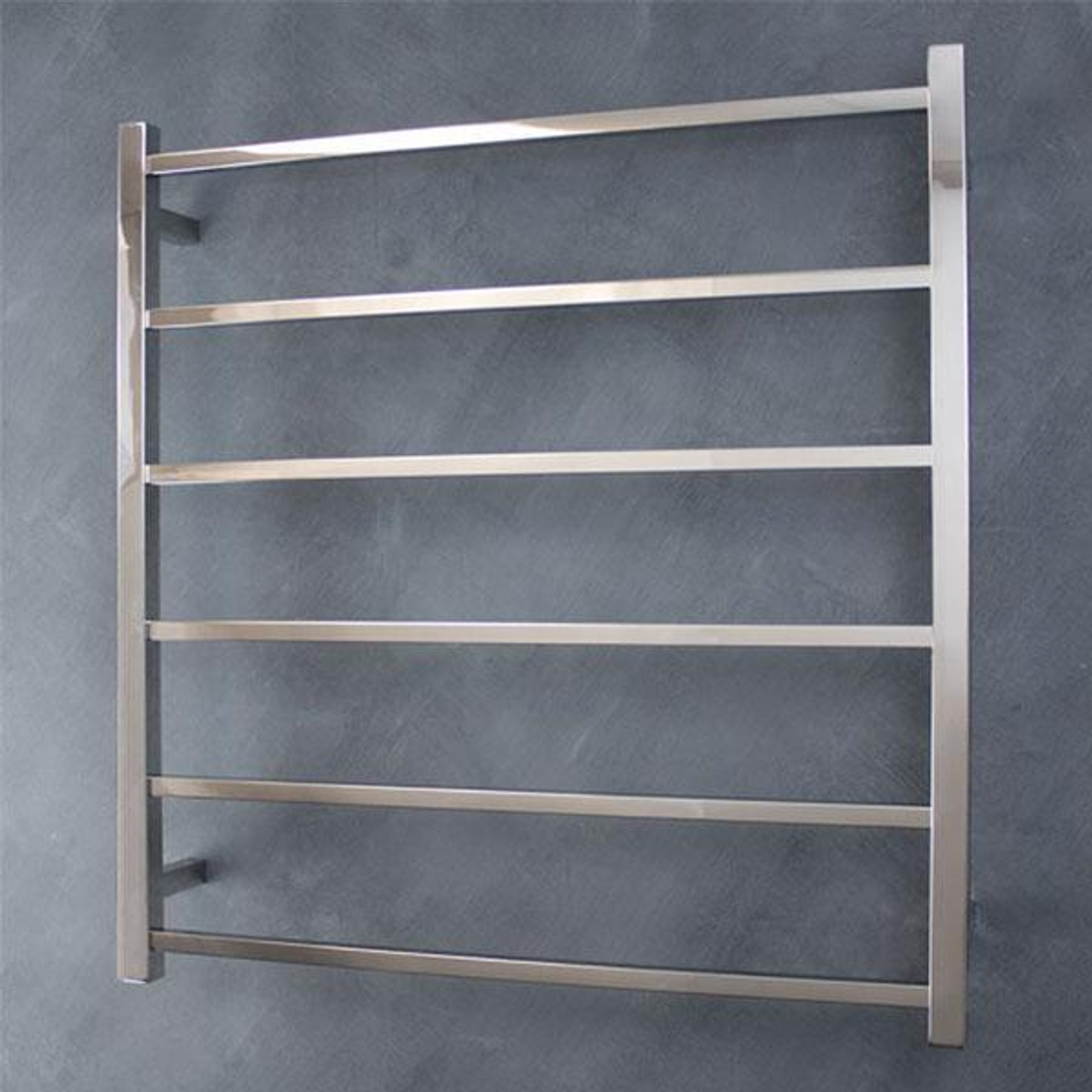 Radiant Square 6 Bar Non-Heated Rail 800mmx830mm Polished Stainless Steel