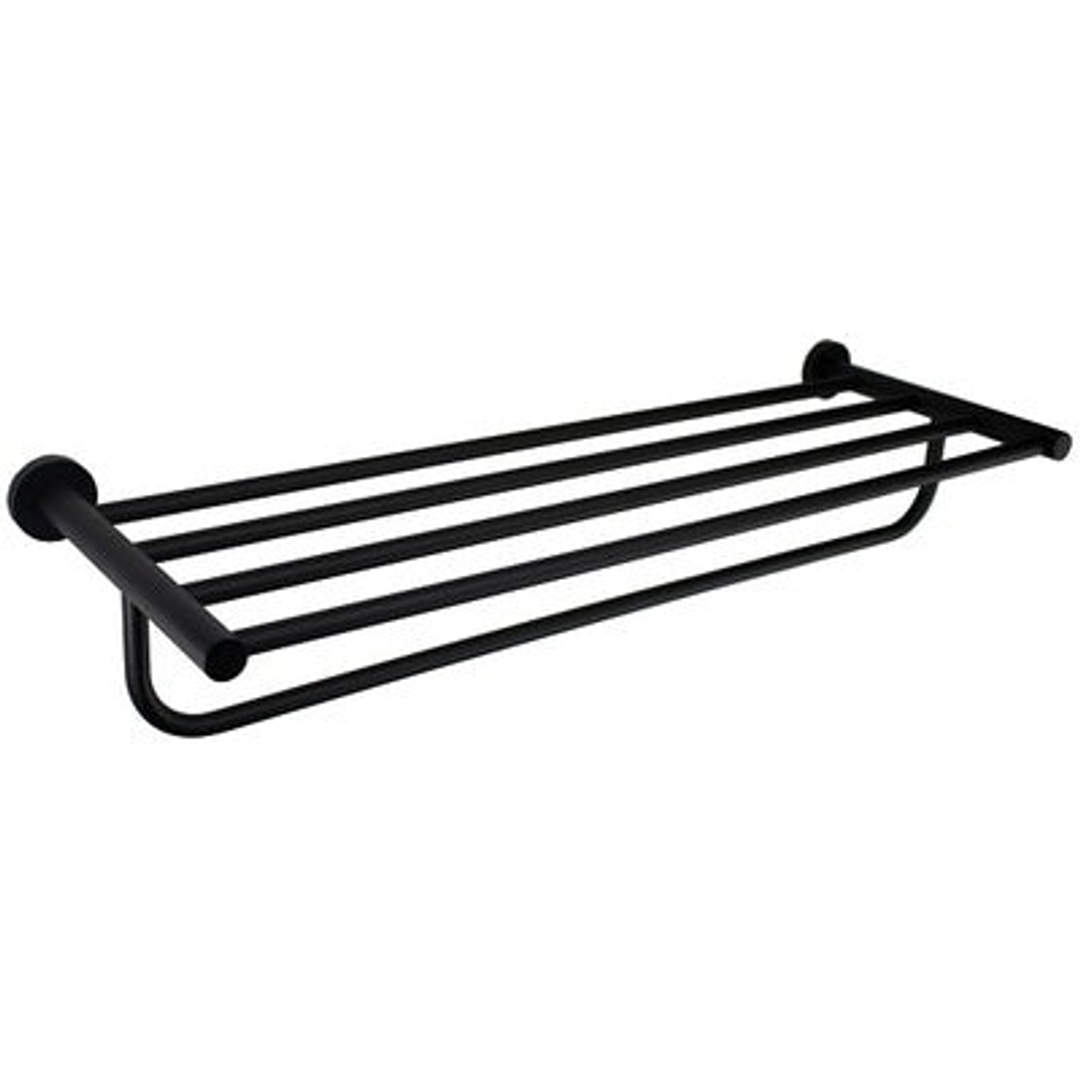 Aussie Life Round Bath Towel Shelf 600mm Matte Black Ch-5021