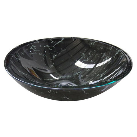 Black Marble Oval Glass Basin