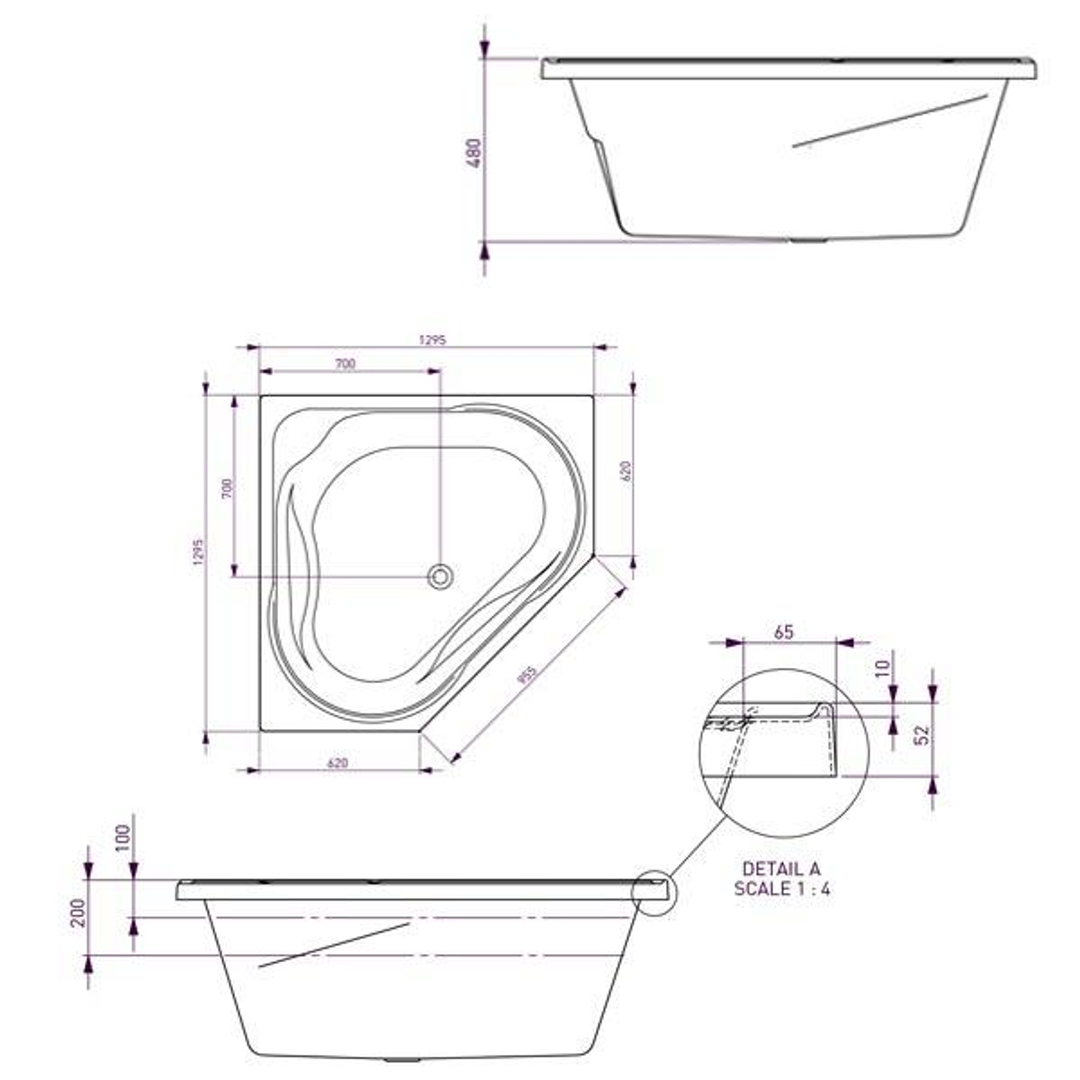 Angelique 1465 Contour 14 Jets White(Decina P#:An1465Cnspawc)