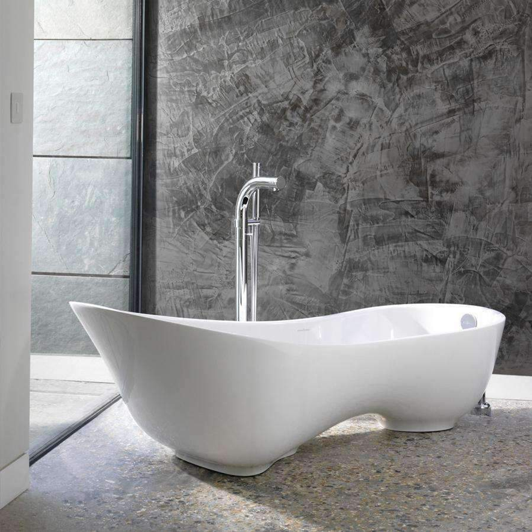 V+A Cabrits Freestanding Bath No Overflow Quarrycast White