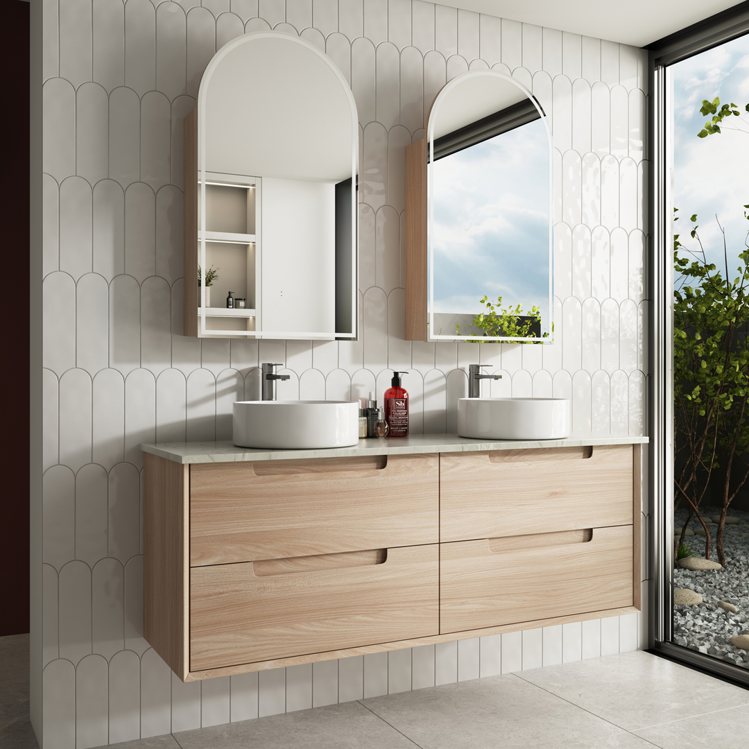 Aulic Ainsley 1500 Cabinet With Palis White Flat Stone Top