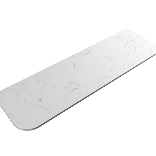 Aulic Cato 1200 Flat Solid Surface Stone Top Curved With No Hole St26Ftnh-1200-C