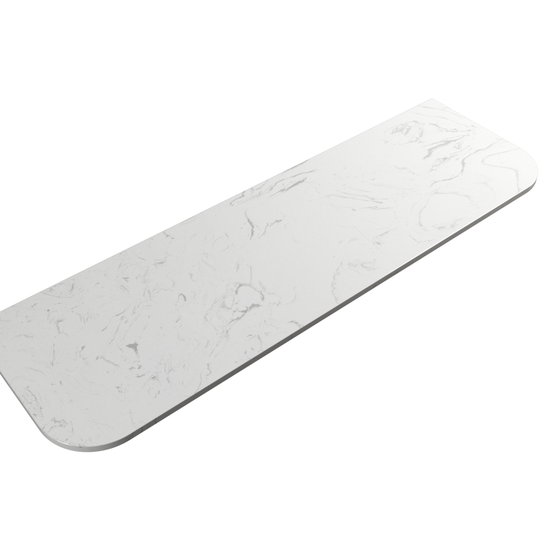 Aulic Cato 1200 Flat Solid Surface Stone Top Curved With No Hole St26Ftnh-1200-C