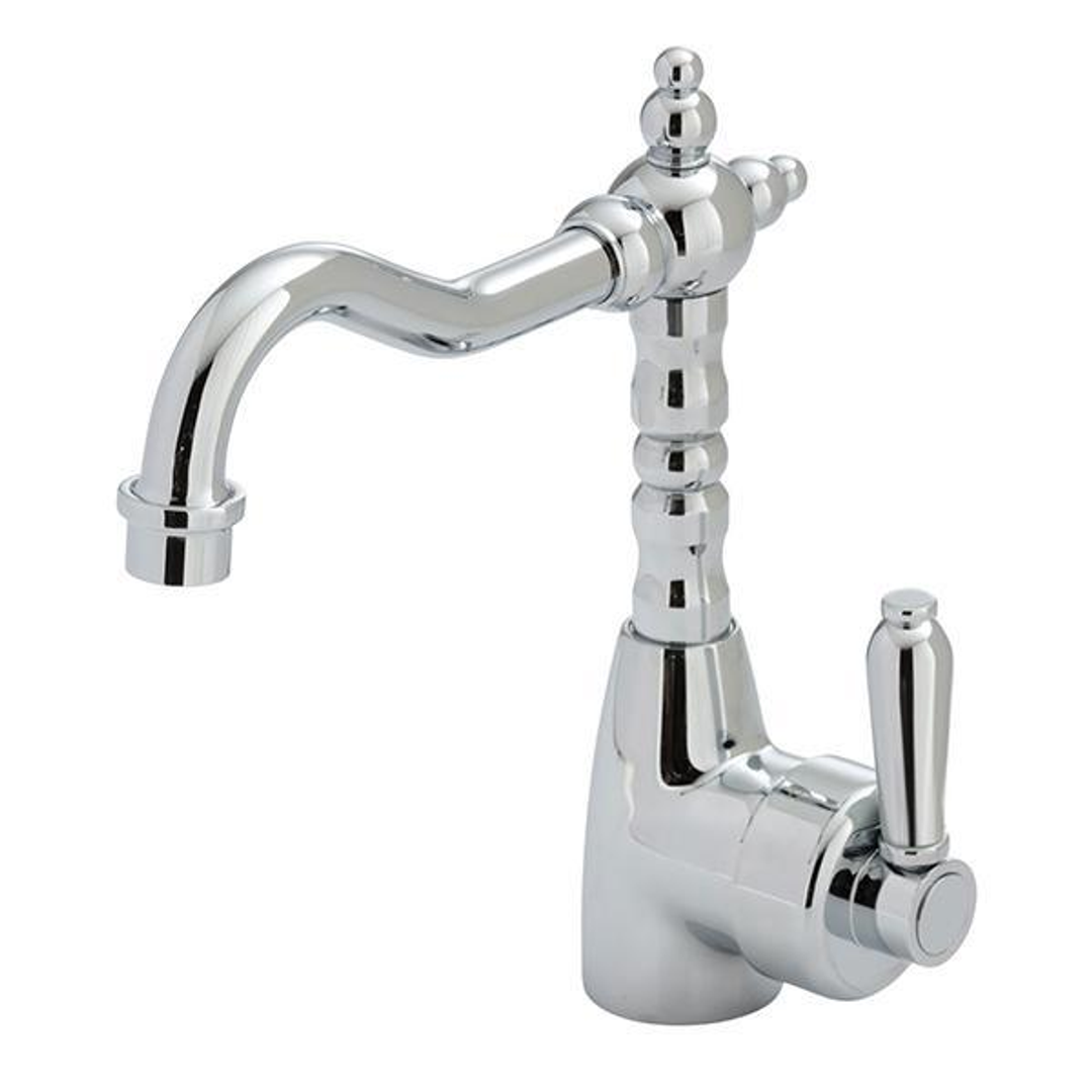 Fienza Eleanor Shepherds Crook Basin Mixer - Chrome/Chrome