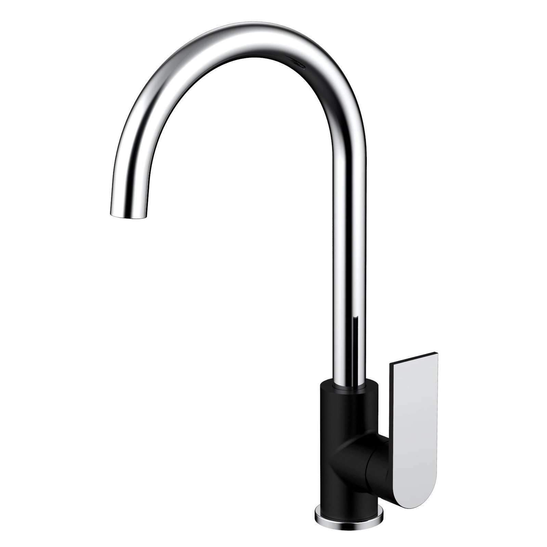 Millennium Kiato G/Neck Sink Mixer Chrome/Black Trim