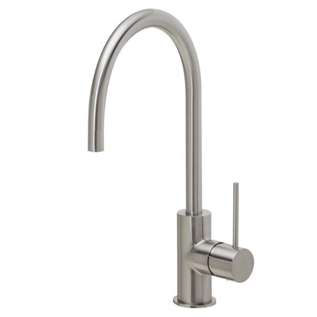 Phoenix Vivid Slimline Side Lever Sink Mixer 220mm Gooseneck-Brushed Nickel