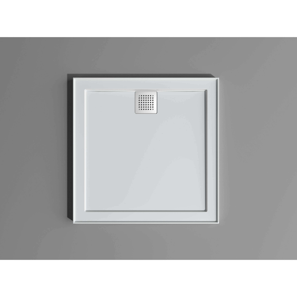 Oceano Stonelite Eco Base Rear Outlet Chrome Waste 900 X 900