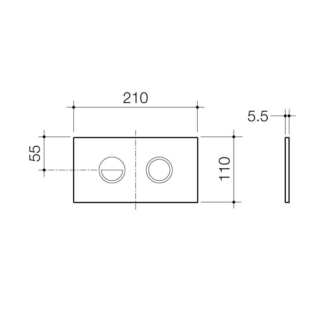 Caroma Invisi II Round Dual Flush Plate & Buttons Neutrals (Metal) Chrome - 237088C