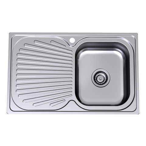 Clark Vital 780mm Single End Bowl Sink 1123   1Th Right