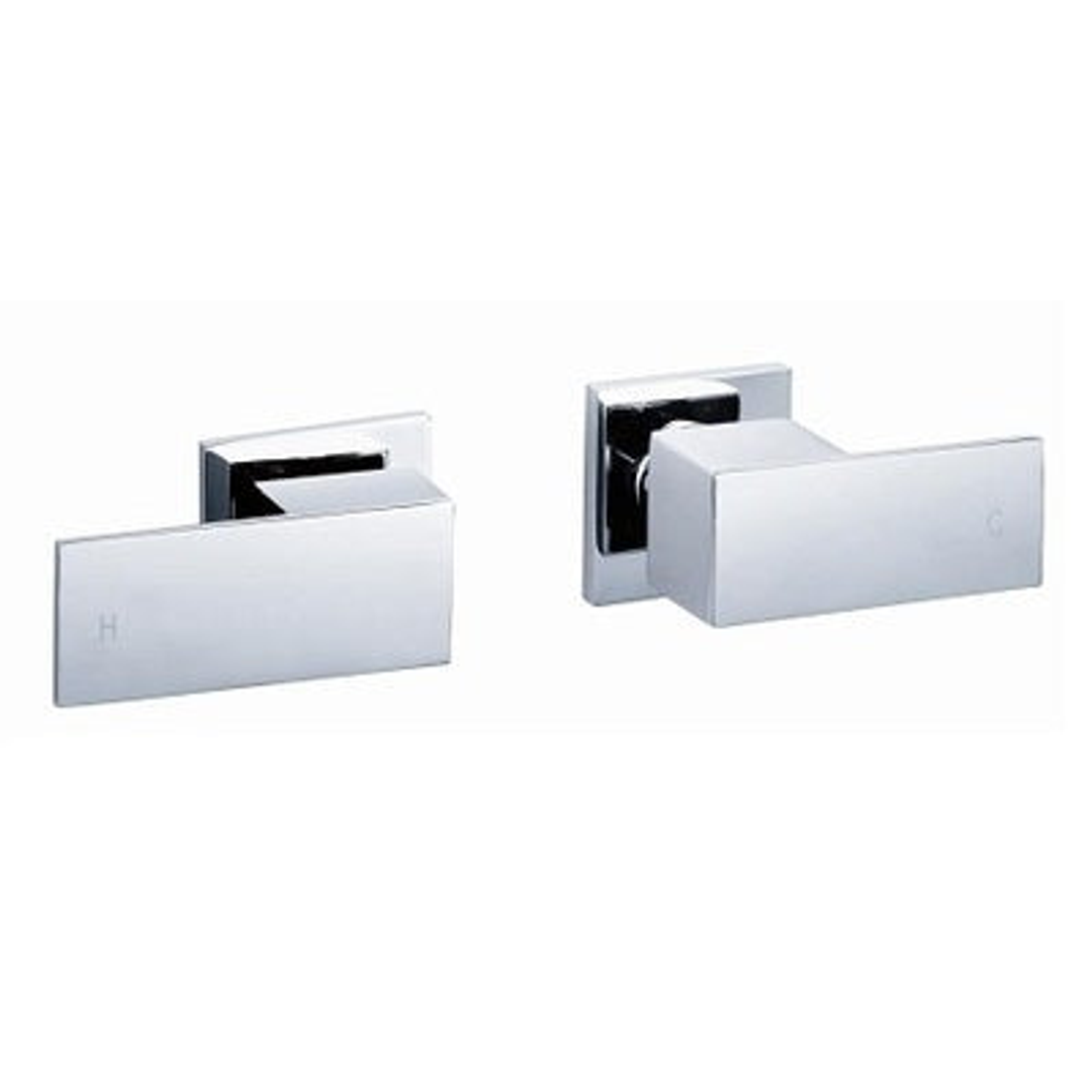 Aussie Life Square Handle Wall Top Assemblies (Pr) Chrome Tps-206