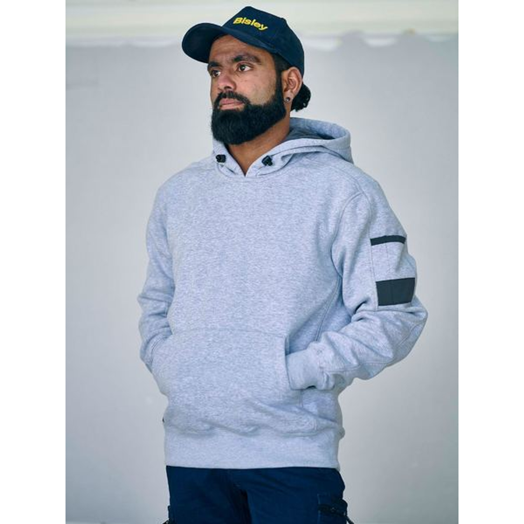 Bisley Work Fleece Hoodie Grey Marle