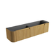 Aulic Varcelli Mono Wall Hung 1800mm Harvest Oak Fluted Curved Cabinet 1780mm