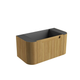 Aulic Varcelli Mono Wall Hung 900mm Harvest Oak Fluted Curved Cabinet 880mmmm