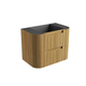 Aulic Varcelli Tier Wall Hung 750mm Harvest Oak Fluted Curved Cabinet 730mmmm