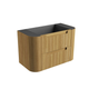 Aulic Varcelli Tier Wall Hung 900mm Harvest Oak Fluted Curved Cabinet 880mmmm