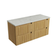Aulic Lovina Tier Wall Hung Harvest Oak Fluted Cabinet 1200mm Alpine Flat Stone Top
