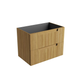 Aulic Lovina Tier Wall Hung Harvest Oak Fluted Cabinet 700mm Cato Undermount Stone Top