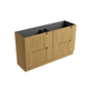 Aulic Lovina Floor Standing Double Harvest Oak Fluted Cabinet 1500mm Ceramic Top