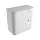 Aulic Curva Floorstanding Matt White Fluted Curved Cabinet 900mm Cato Flat Stone Top