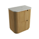 Aulic Varcelli Floor Standing Harvest Oak Fluted Curved Cabinet 750mm Alpine Flat Stone Top