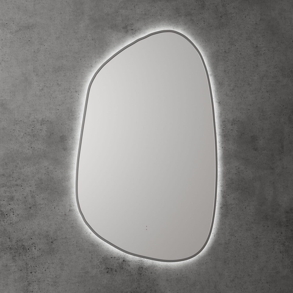 Aulic Aulic Tarcoola Asymmetric Led Mirror 553X903X36Mm Gun Metal