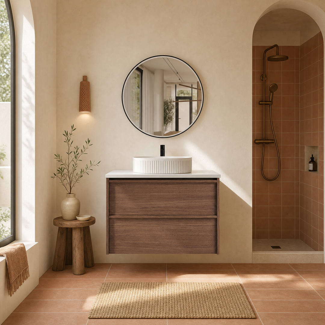 Aulic Venetta Framed Wall Hung 900Mm Walnut Cabinet 880X458X560Mm