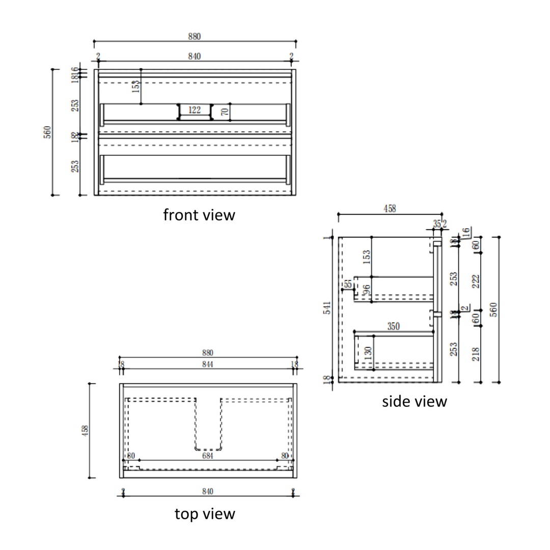 Aulic Venetta Framed Harvest Oak Wall Hung 900Mm Cabinet 900 With Crystal Ceramic Top