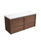 Aulic Venetta Framed Wall Hung 1200Mm Walnut Cabinet 1200X468X585Mm With Palis Flat Stone