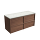 Aulic Venetta Framed Wall Hung 1200Mm Walnut Cabinet 1200X468X585Mm With Alpine Flat Stone