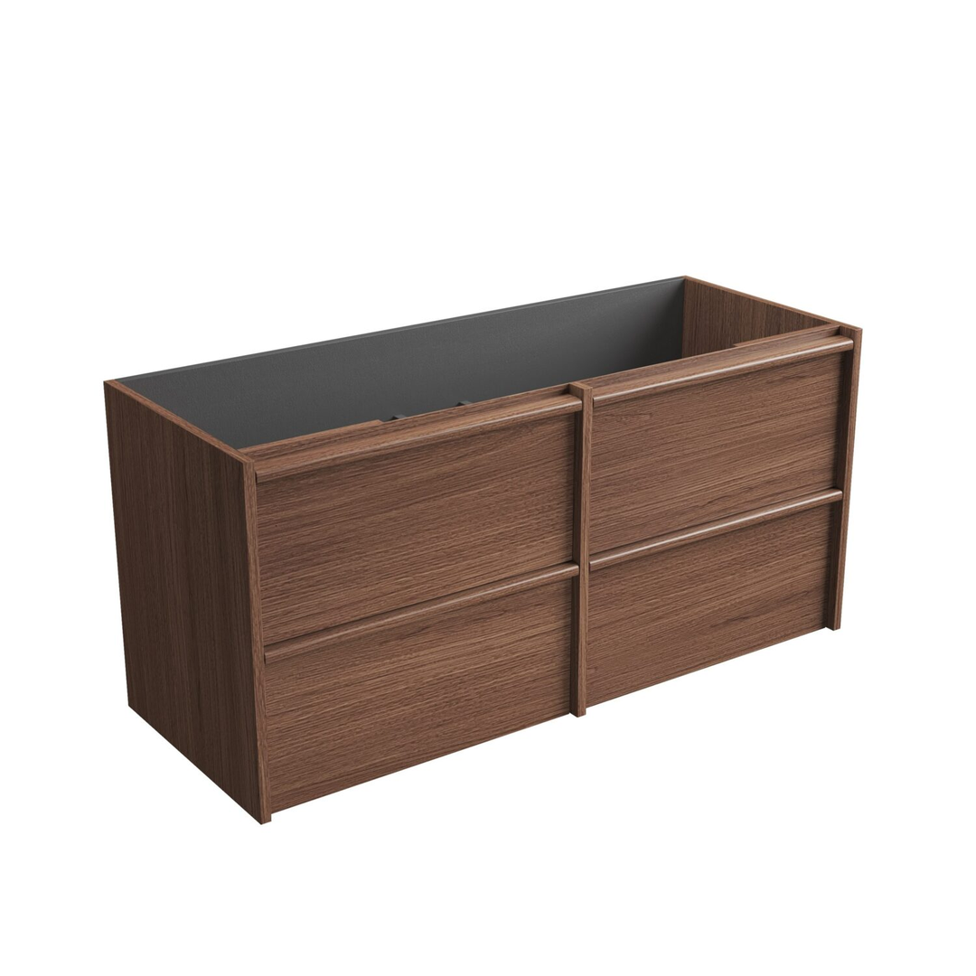 Aulic Venetta Framed Wall Hung 1200Mm Walnut Cabinet 1180X458X560Mm