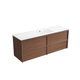 Aulic Venetta Framed Wall Hung 1500Mm Single Walnut Cabinet 1500X468X585Mm With Ceramic Top