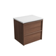 Aulic Venetta Framed Wall Hung 600Mm Walnut Cabinet 600X468X585Mm With Pure Flat Stone Top