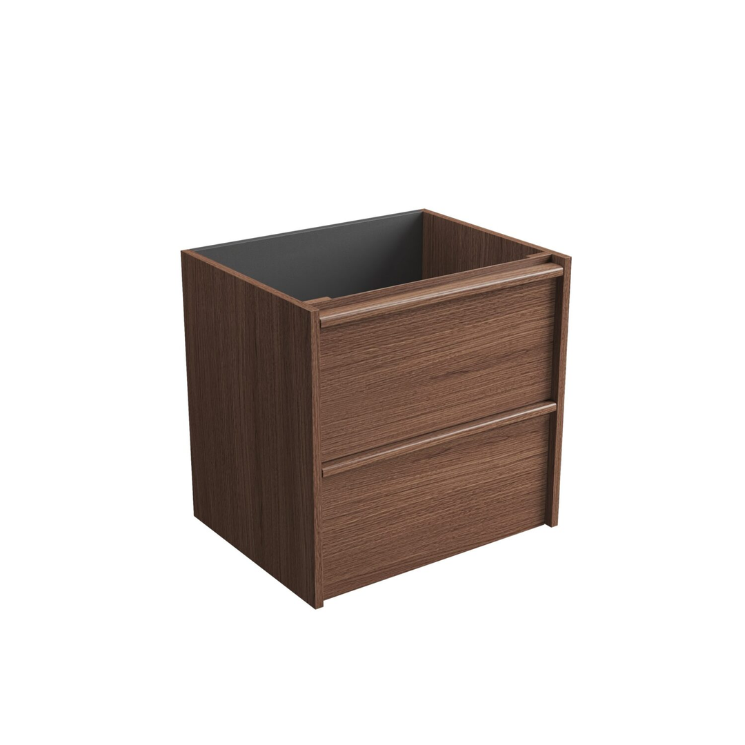Aulic Venetta Framed Wall Hung 600Mm Walnut Cabinet 580X458X560Mm