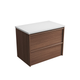 Aulic Venetta Framed Wall Hung 750Mm Walnut Cabinet 750X468X585Mm With Pure Flat Stone Top