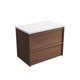 Aulic Venetta Framed Wall Hung 750Mm Walnut Cabinet 750X468X585Mm With Palis Flat Stone Top
