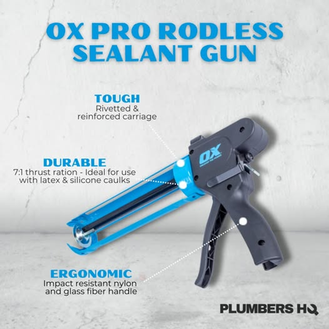 Ox Pro Rodless Sealant Gun 7:1 Thrust Ratio 290Ml / 10Oz